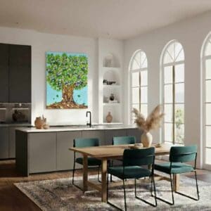 Tree painting called Naples (on the wall) by Keren de Vreede