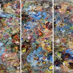 Panel painting called Babylon 5 by Keren de Vreede