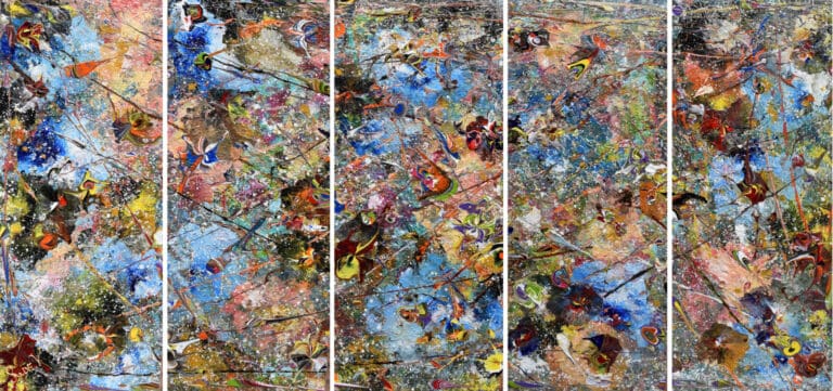 Panel painting called Babylon 5 by Keren de Vreede