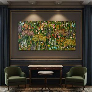 Fields painting called Estie (on the wall) by Keren de Vreede