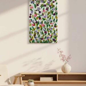 Fields painting called Ivy Rose (on the wall) by Keren de Vreede