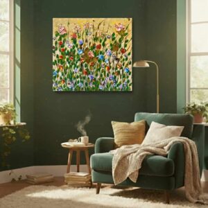 Fields painting called Lorraine (on the wall) by Keren de Vreede