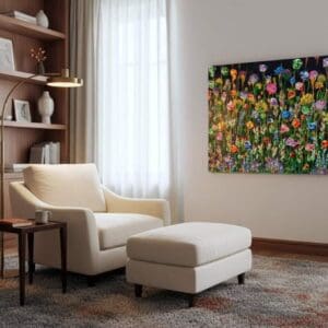 Fields painting called Mathilde (on the wall) by Keren de Vreede