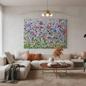 Fields painting called Mia (on the wall) by Keren de Vreede