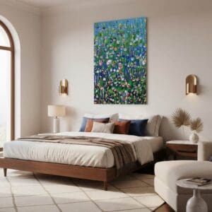 Fields painting called Nathalie (on the wall) by Keren de Vreede