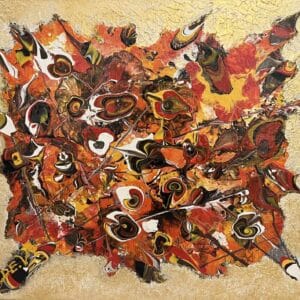 Abstract painting called Sahara flame by Keren de Vreede