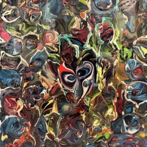 Abstract painting called The mask by Keren de Vreede