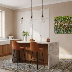 Fields painting called Yamina (on the wall) by Keren de Vreede